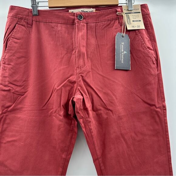 Tailor Vintage Red Slim Fit Stretch Fabric Pants in Canyon Red Sz 36 x‎ 30 NEW - Picture 2 of 10